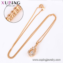 44192 Xuping à la mode 18k plaqué or en gros collier pour bijoux de femmes de mariage